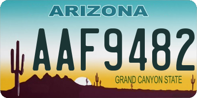 AZ license plate AAF9482