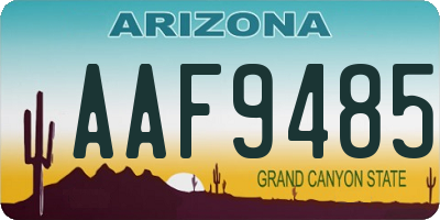 AZ license plate AAF9485