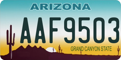 AZ license plate AAF9503