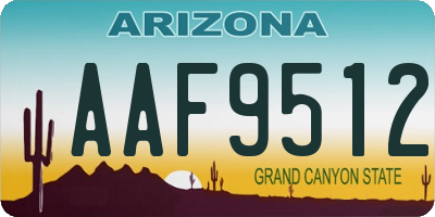 AZ license plate AAF9512
