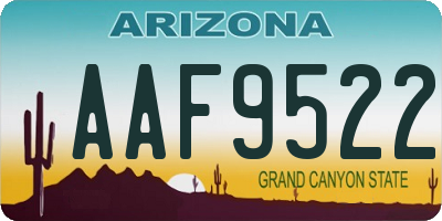 AZ license plate AAF9522