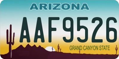 AZ license plate AAF9526
