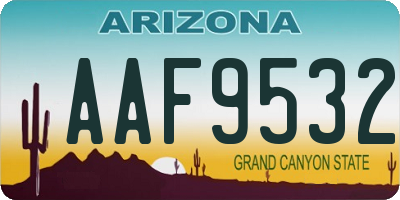 AZ license plate AAF9532