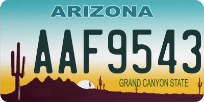 AZ license plate AAF9543