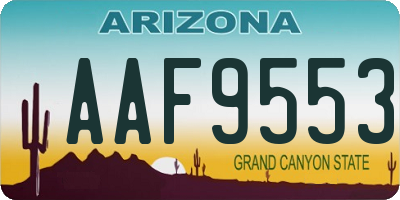 AZ license plate AAF9553