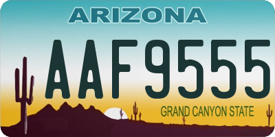 AZ license plate AAF9555