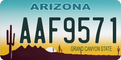 AZ license plate AAF9571