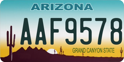 AZ license plate AAF9578