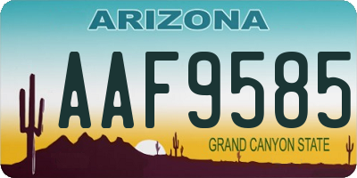 AZ license plate AAF9585