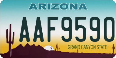 AZ license plate AAF9590