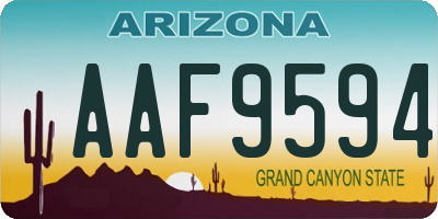 AZ license plate AAF9594