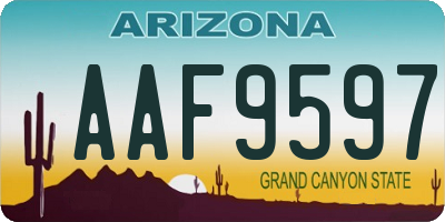 AZ license plate AAF9597