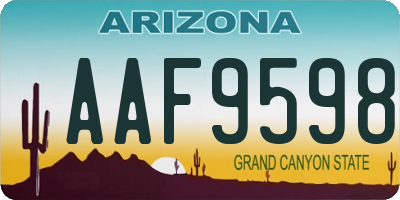 AZ license plate AAF9598