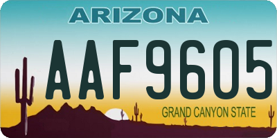 AZ license plate AAF9605