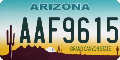 AZ license plate AAF9615