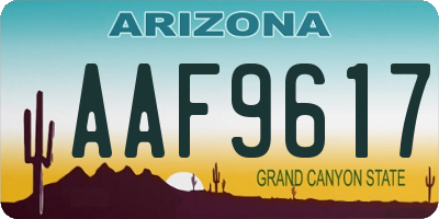 AZ license plate AAF9617