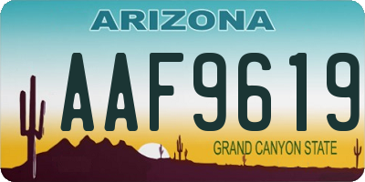 AZ license plate AAF9619
