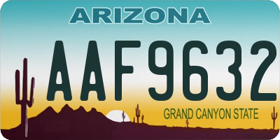 AZ license plate AAF9632