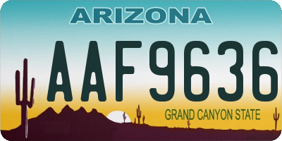 AZ license plate AAF9636