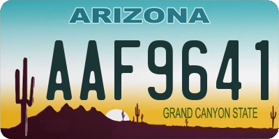 AZ license plate AAF9641