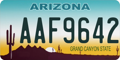 AZ license plate AAF9642