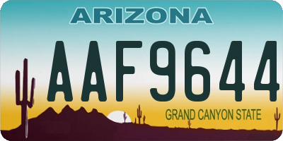 AZ license plate AAF9644