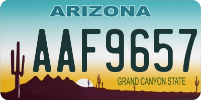 AZ license plate AAF9657