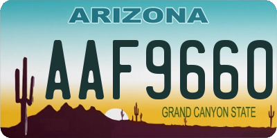 AZ license plate AAF9660