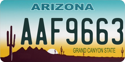 AZ license plate AAF9663