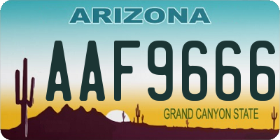 AZ license plate AAF9666