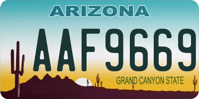 AZ license plate AAF9669
