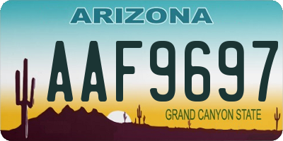 AZ license plate AAF9697