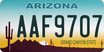AZ license plate AAF9707