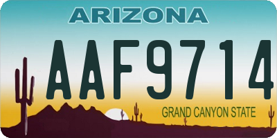 AZ license plate AAF9714