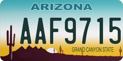 AZ license plate AAF9715
