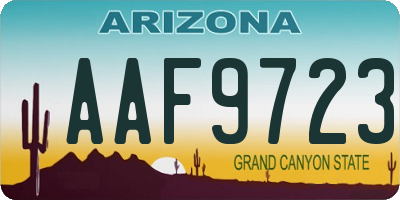 AZ license plate AAF9723