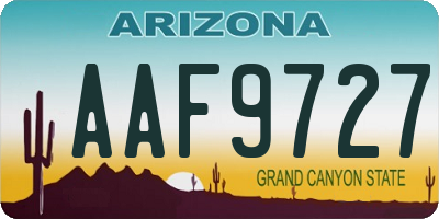 AZ license plate AAF9727