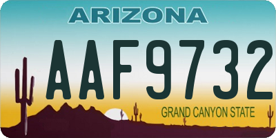 AZ license plate AAF9732