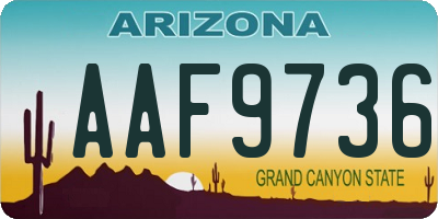 AZ license plate AAF9736