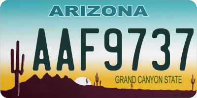 AZ license plate AAF9737