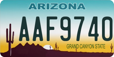 AZ license plate AAF9740