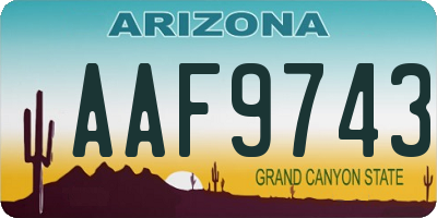 AZ license plate AAF9743