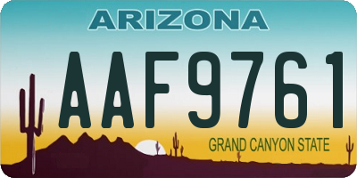 AZ license plate AAF9761