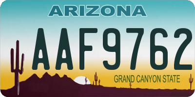AZ license plate AAF9762