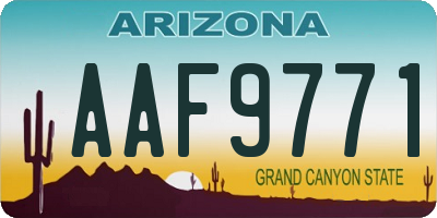 AZ license plate AAF9771