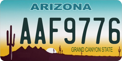 AZ license plate AAF9776