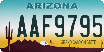 AZ license plate AAF9795