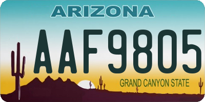 AZ license plate AAF9805