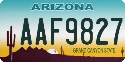 AZ license plate AAF9827