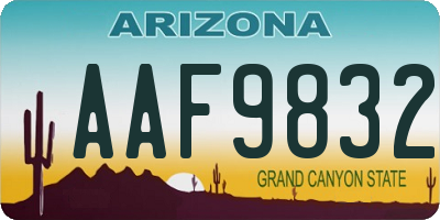 AZ license plate AAF9832